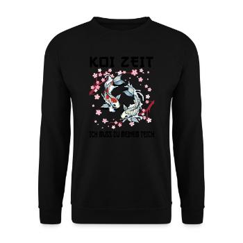 Kois Koi Sarkasmus Geschenk - Unisex Pullover - Schwarz - Vorne - Alina (178cm) & Michal (187cm)