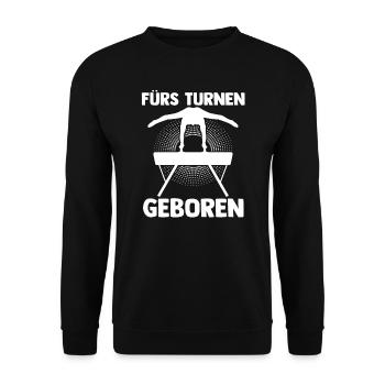 Turnen Sport Turner Geschenk - Unisex Pullover - Schwarz - Vorne - Alina (178cm) & Michal (187cm)