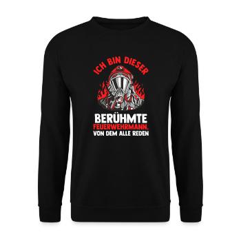 Feuerwehr Feuerwehrauto Feuerwehrmann Geschenk - Unisex Pullover - Schwarz - Vorne - Alina (178cm) & Michal (187cm)