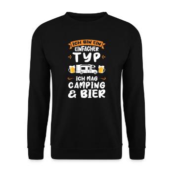 Campen Bier Campingplatz Geschenk - Unisex Pullover - Schwarz - Vorne - Alina (178cm) & Michal (187cm)