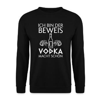Vodka Alkohol Wodka Geschenk - Unisex Pullover - Schwarz - Vorne - Alina (178cm) & Michal (187cm)