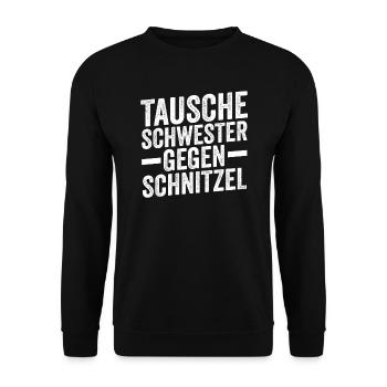 Schnitzel Wiener Wiener Geschenk - Unisex Pullover - Schwarz - Vorne - Alina (178cm) & Michal (187cm)