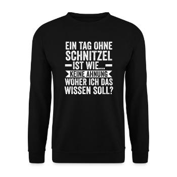 Schnitzel Wiener Wiener Geschenk - Unisex Pullover - Schwarz - Vorne - Alina (178cm) & Michal (187cm)