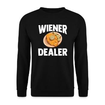 Schnitzel Wiener Schweineschnitzel Geschenk - Unisex Pullover - Schwarz - Vorne - Alina (178cm) & Michal (187cm)