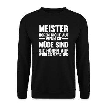 Meister Prüfung Meister Prüfung Geschenk - Unisex Pullover - Schwarz - Vorne - Alina (178cm) & Michal (187cm)