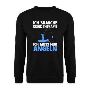 Angeln Fisch Fischer Geschenk - Unisex Pullover - Schwarz - Vorne - Alina (178cm) & Michal (187cm)