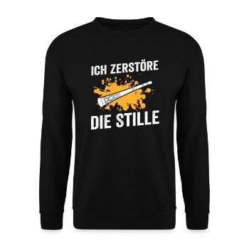 Didgeridoo Musik Didgeridoospieler Geschenk - Unisex Pullover - Schwarz - Vorne - Alina (178cm) & Michal (187cm)