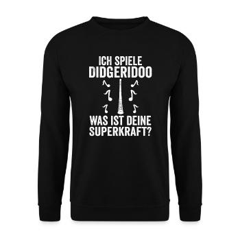 Didgeridoo Musik Didgeridoospieler Geschenk - Unisex Pullover - Schwarz - Vorne - Alina (178cm) & Michal (187cm)