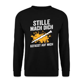 Klarinette Musik Klarinettenspieler Geschenk - Unisex Pullover - Schwarz - Vorne - Alina (178cm) & Michal (187cm)