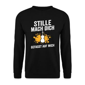 Cello Musik Violoncello Geschenk - Unisex Pullover - Schwarz - Vorne - Alina (178cm) & Michal (187cm)