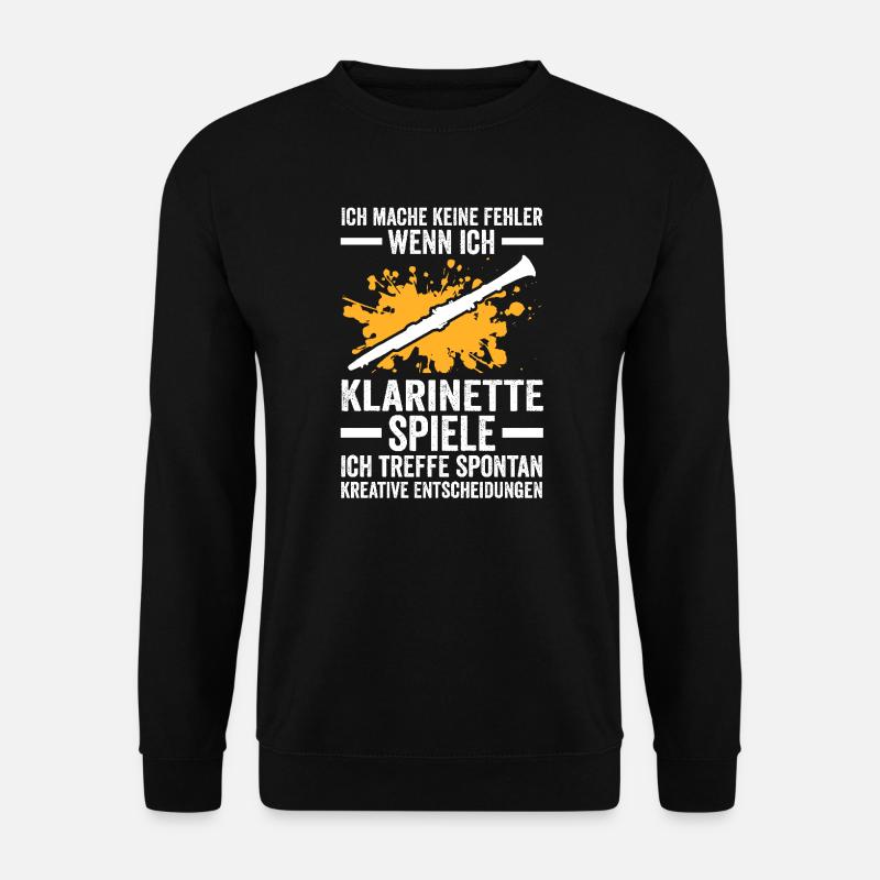 Klarinette Musik Klarinettist Geschenk - Unisex Pullover - Schwarz