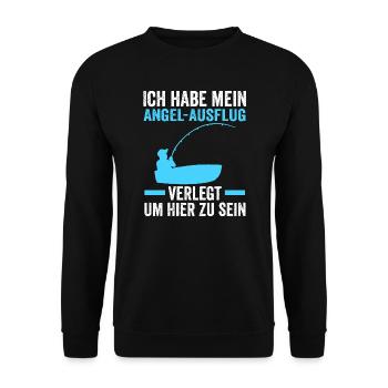 Angeln Fische Fischen Geschenk - Unisex Pullover - Schwarz - Vorne - Alina (178cm) & Michal (187cm)