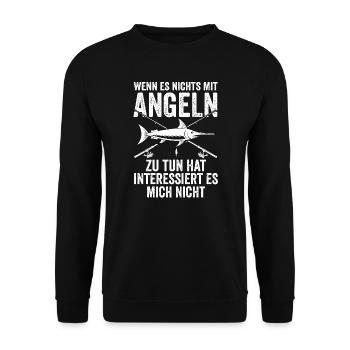 Angeln Fische Fischer Geschenk - Unisex Pullover - Schwarz - Vorne - Alina (178cm) & Michal (187cm)