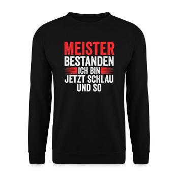 Meister Prüfung Meister Prüfung Geschenk - Unisex Pullover - Schwarz - Vorne - Alina (178cm) & Michal (187cm)