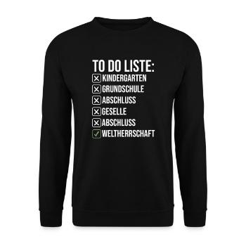 Abschluss Prüfung Schulabschluss Geschenk - Unisex Pullover - Schwarz - Vorne - Alina (178cm) & Michal (187cm)
