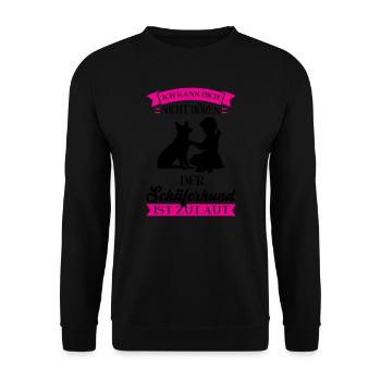 Schäferhund Hund Hundeliebhaberin Geschenk - Unisex Pullover - Schwarz - Vorne - Alina (178cm) & Michal (187cm)
