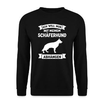 Schäferhund Hund Schäferhunde Geschenk - Unisex Pullover - Schwarz - Vorne - Alina (178cm) & Michal (187cm)