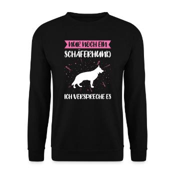 Schäferhund Hund Hundehalter Geschenk - Unisex Pullover - Schwarz - Vorne - Alina (178cm) & Michal (187cm)