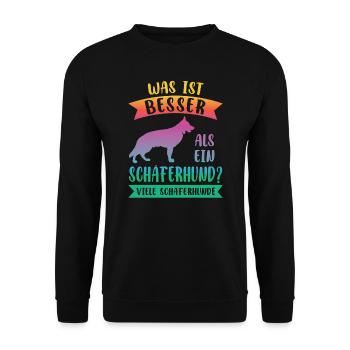 Schäferhund Hund Schäferhunde Geschenk - Unisex Pullover - Schwarz - Vorne - Alina (178cm) & Michal (187cm)