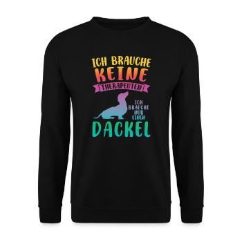 Dackel Hund Dackel Besitzer Geschenk - Unisex Pullover - Schwarz - Vorne - Alina (178cm) & Michal (187cm)