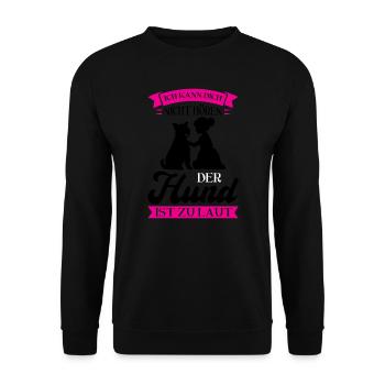 Hund Haustier Hunde Geschenk - Unisex Pullover - Schwarz - Vorne - Alina (178cm) & Michal (187cm)