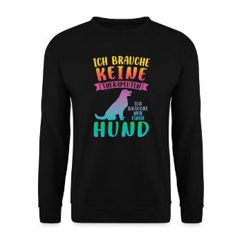 Hund Haustier Hunde Geschenk - Unisex Pullover - Schwarz - Vorne - Alina (178cm) & Michal (187cm)