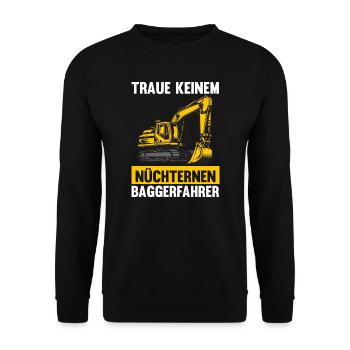 Bagger Fahrer Bagger Bauen Geschenk - Unisex Pullover - Schwarz - Vorne - Alina (178cm) & Michal (187cm)
