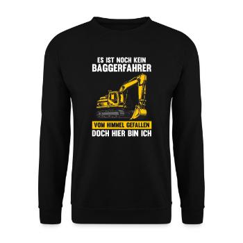 Bagger Fahrer Bagger Bauen Geschenk - Unisex Pullover - Schwarz - Vorne - Alina (178cm) & Michal (187cm)