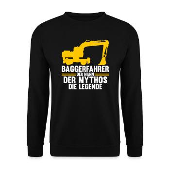 Bagger Fahrer Bagger Bauen Geschenk - Unisex Pullover - Schwarz - Vorne - Alina (178cm) & Michal (187cm)
