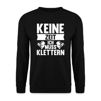 Berge Klettern Kletter Geschenk - Unisex Pullover - Schwarz - Vorne - Alina (178cm) & Michal (187cm)