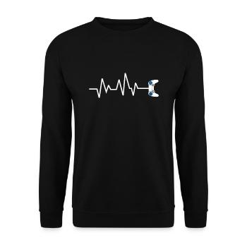 Gaming - Frequenz - Zocken - Spielen - Controller - Unisex Pullover - Schwarz - Vorne - Alina (178cm) & Michal (187cm)