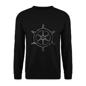 Ship Steering Wheel SeaFaring Port Starboard Starboard - Unisex Sweatshirt - black - Front - Alina (178cm) & Michal (187cm)