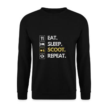 Eat Sleep Scoot Repeat Scooter Motorcycle Driving - Unisex Sweatshirt - black - Front - Alina (178cm) & Michal (187cm)