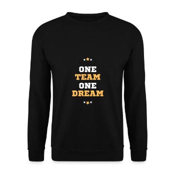 Team Traum Mannschaft Titel Meisterschaft Sterne - Unisex Pullover - Schwarz - Vorne - Alina (178cm) & Michal (187cm)