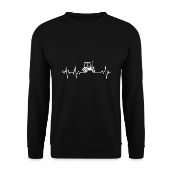 Traktor EKG Bauer Landwirt Herzschlag Leidenschaft - Unisex Pullover - Schwarz - Vorne - Alina (178cm) & Michal (187cm)