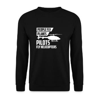 Helicopter Pilot - Unisex Pullover - Schwarz - Vorne - Alina (178cm) & Michal (187cm)