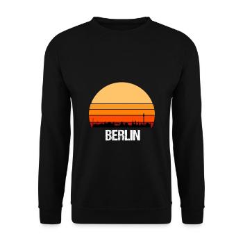 Skyline Berlin Vintage Retro Cool City Dickes B - Unisex Sweatshirt - black - Front - Alina (178cm) & Michal (187cm)