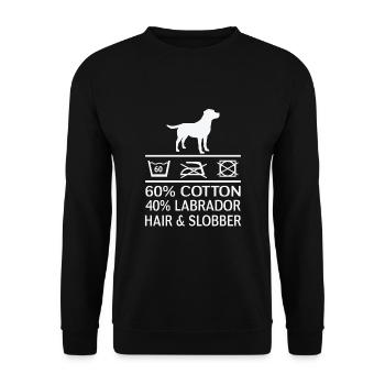 Hundehaare Labrador Witzig Lustig Hundebesitzer - Unisex Pullover - Schwarz - Vorne - Alina (178cm) & Michal (187cm)
