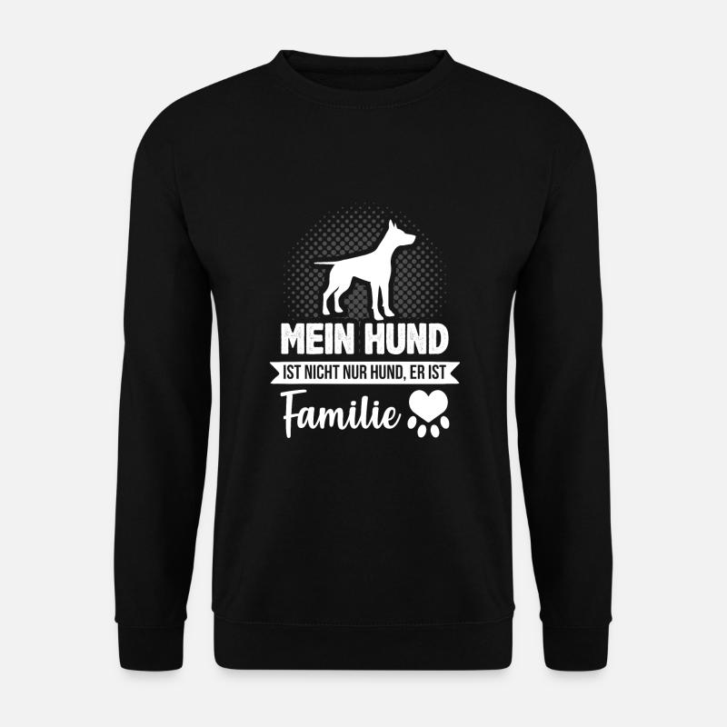 Hundehalter Vierbeiner Hunde Sprüche Familie - Unisex Pullover - Schwarz