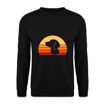Vintage dog head dog dog owner dog - Unisex Sweatshirt - black - Front - Alina (178cm) & Michal (187cm)