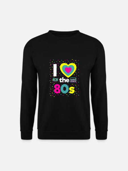 I Love the 80s Retro Theme Party jaren negentig - Uniseks sweater - zwart