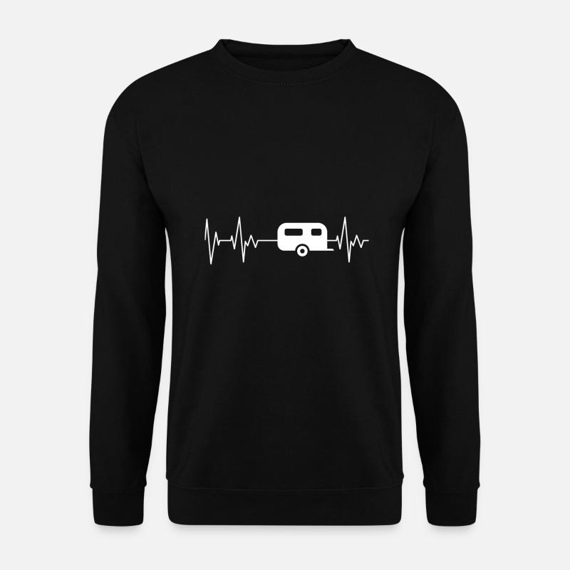 Wohnwagen Camper Camping Wohnmobil Herzschlag - Unisex Pullover - Schwarz