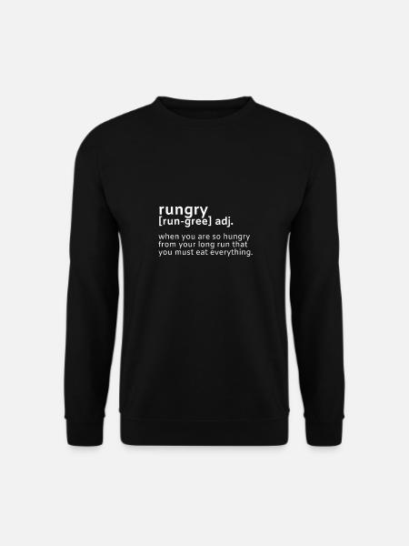 Rungry Running Hungry Hungrig Laufen Sport Spruch - Unisex Pullover - Schwarz
