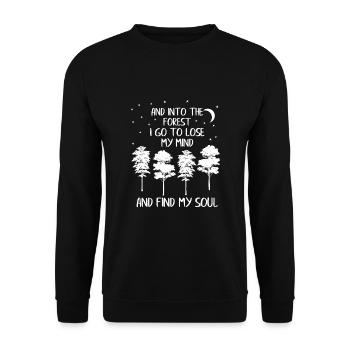 Forest Soul Saying Memory Walking Walk - Unisex Sweatshirt - black - Front - Alina (178cm) & Michal (187cm)