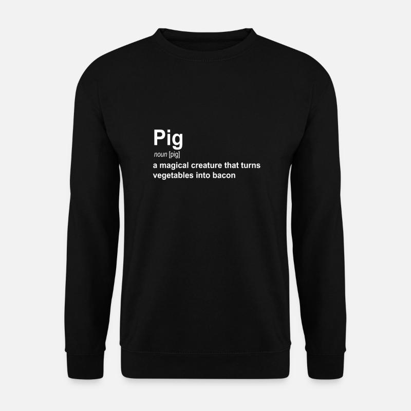 Schwein Lustiger Spruch Bacon Schweinchen Geschenk - Unisex Pullover - Schwarz