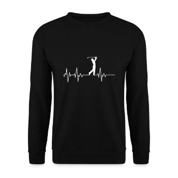 Golfspieler Herzschlag Golf Golfen EKG Sport Hobby - Sweat-shirt Unisexe - noir - Devant - Alina (178cm) & Michal (187cm)