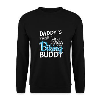 Daddy's Bicycle Buddy Sport Expectant Father Saying - Unisex Sweatshirt - black - Front - Alina (178cm) & Michal (187cm)