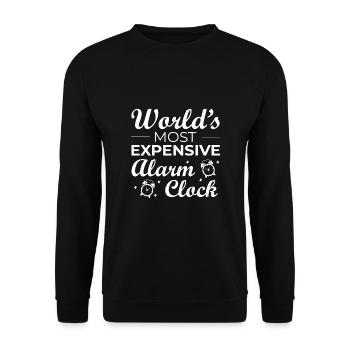 Baby World's Most Expensive Alarm Clock Kids Shouting - Unisex Sweatshirt - black - Front - Alina (178cm) & Michal (187cm)