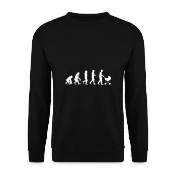 Evolution Dad Stroller Men Father Baby - Unisex Sweatshirt - black - Front - Alina (178cm) & Michal (187cm)