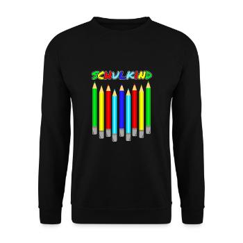 Schoolchild Crayons Back to School School Pupils - Unisex Sweatshirt - black - Front - Alina (178cm) & Michal (187cm)